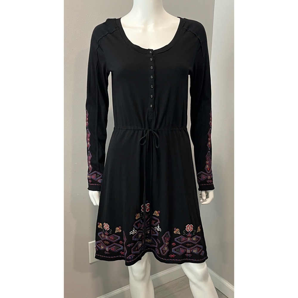 JW Johnny Was Long Sleeve Henley Dress